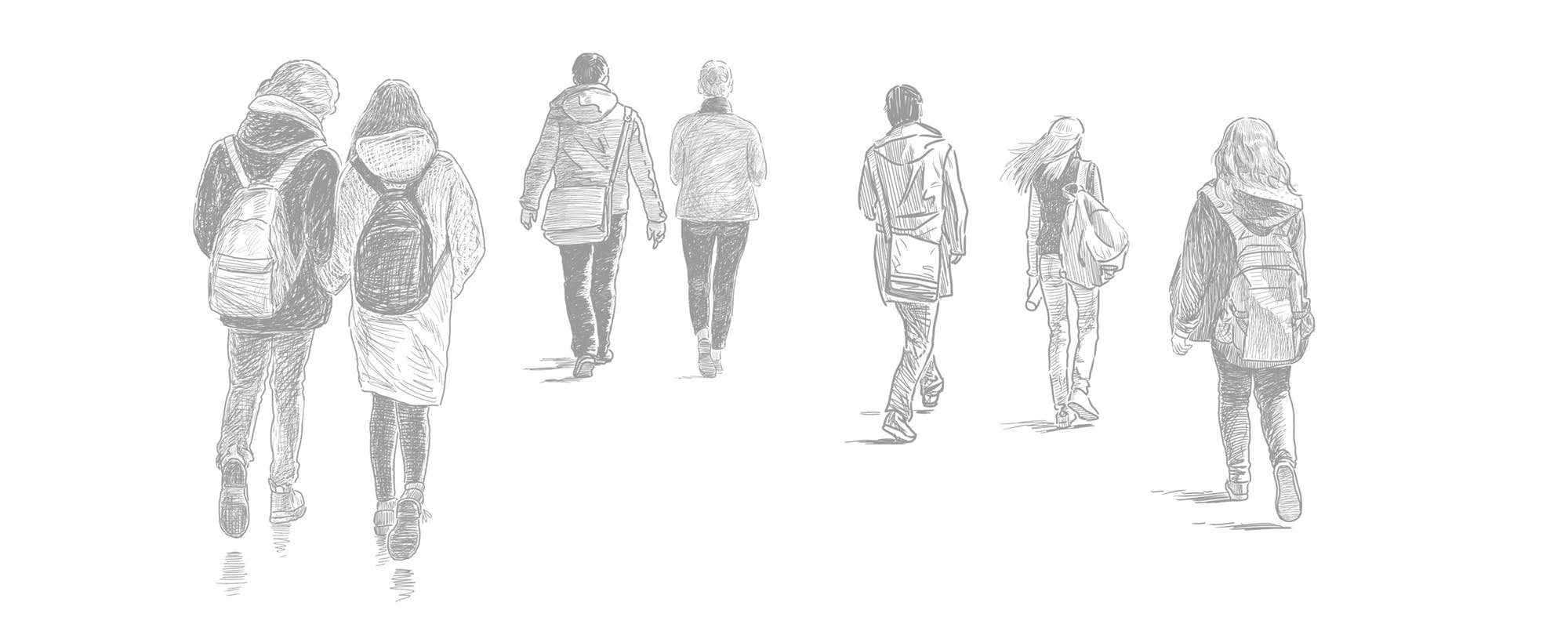 illustration of students walking